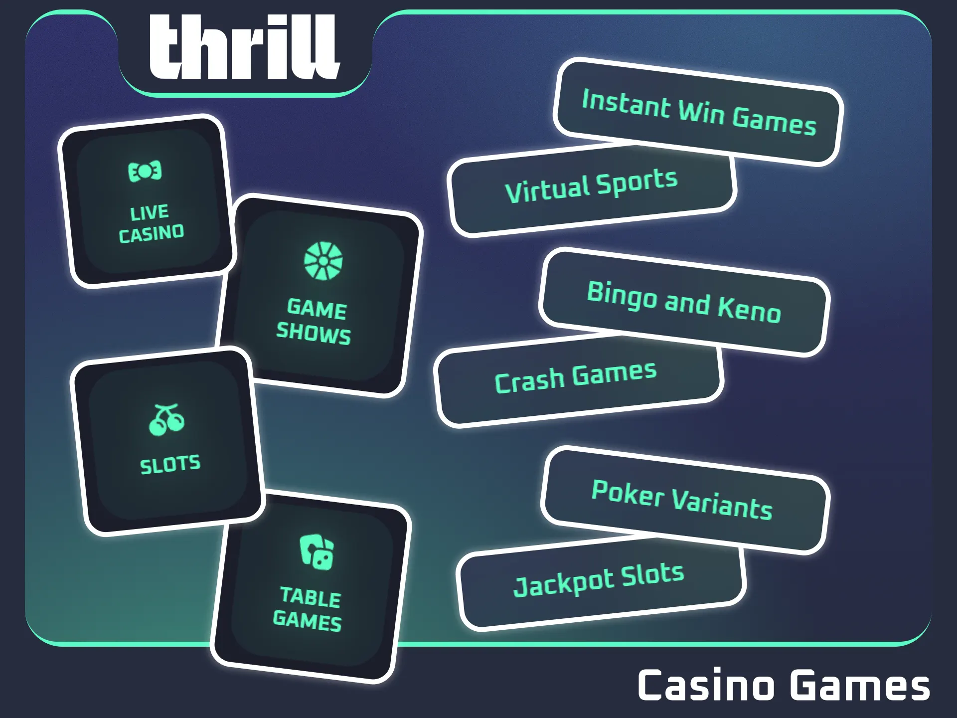 Play thousands of premium online casino games on official Thrill.