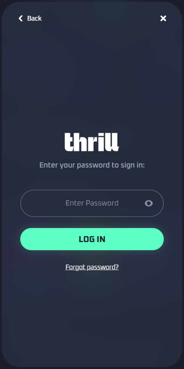 Sign up for a mobile crypto account via official Thrill.