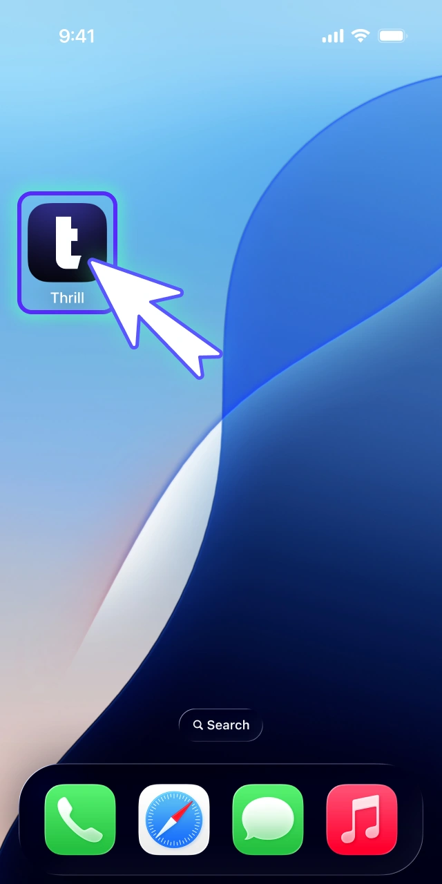 Launch the progressive full screen web application of official Thrill.