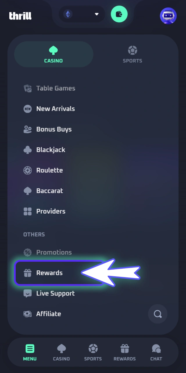 Activate your preferred promotional bonus deal via official Thrill dashboard.