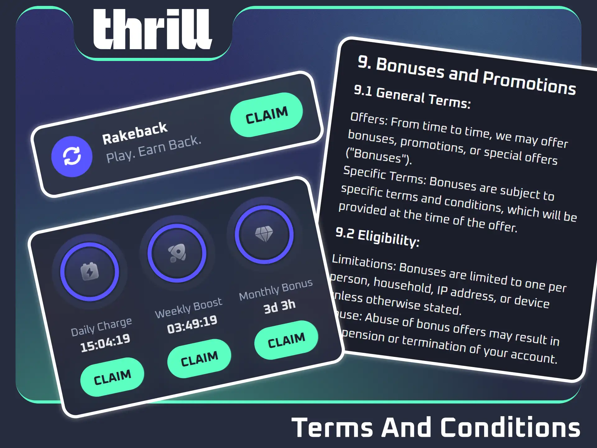 Review all promotional wagering rules inside the official Thrill portal.