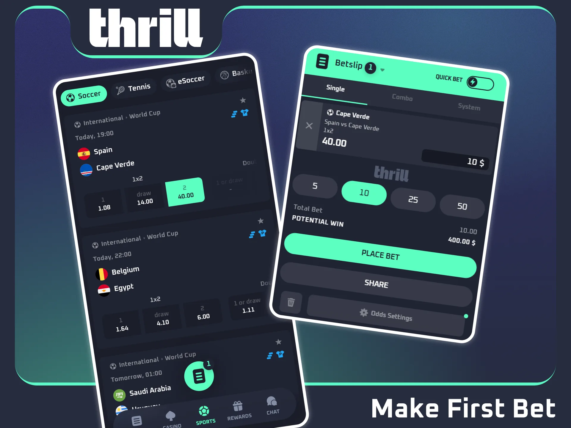 Place your initial sports wagers easily using official Thrill slip.