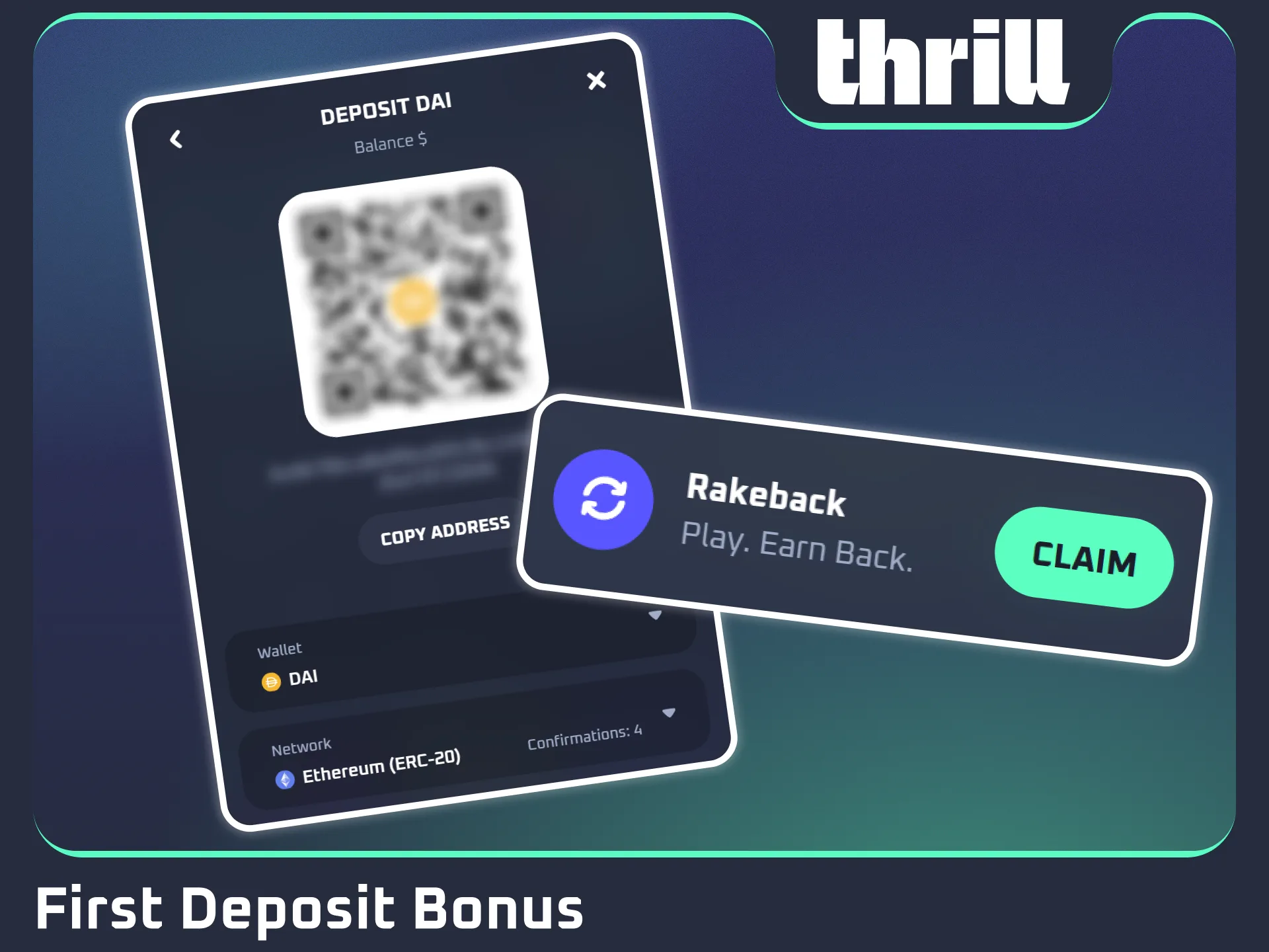 Activate your first deposit bonus through official Thrill dashboard.