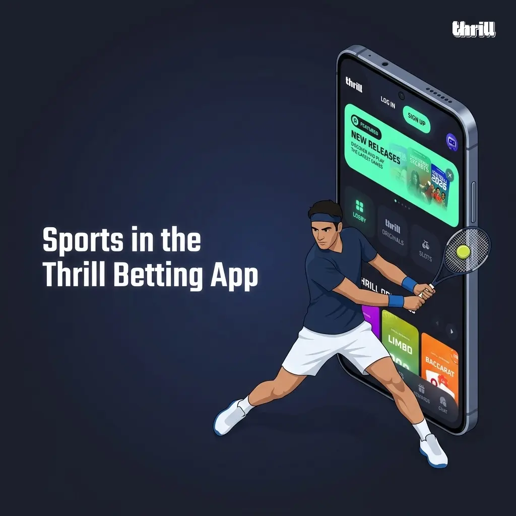 Thrill betting app sports menu showing cricket, football, tennis, kabaddi, esports and 30+ disciplines for Pakistan users.