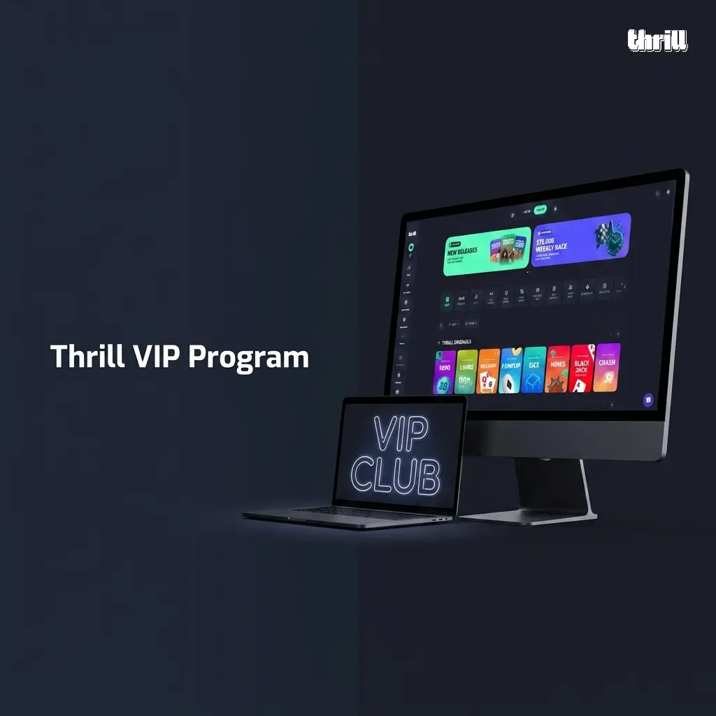 Thrill VIP Program tiers: Bronze, Silver, Gold, Platinum with rakeback rewards, priority withdrawals, and exclusive promotions.